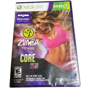 *6A  XBOX 360 Zumba fitness Kinect new game core workout party your abbs off